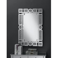 Coaster Furniture 961444 Interlocking Wall Mirror with Iridescent Panels and Beads Silver
